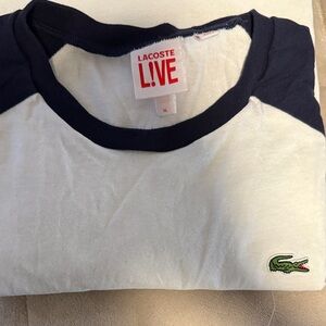 Lacoste Blue and White Raglan Shirt